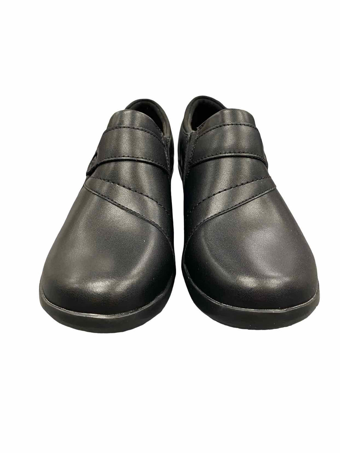Clarks Shoe Size 8 Black Leather Upper Angie Pearl Loafers