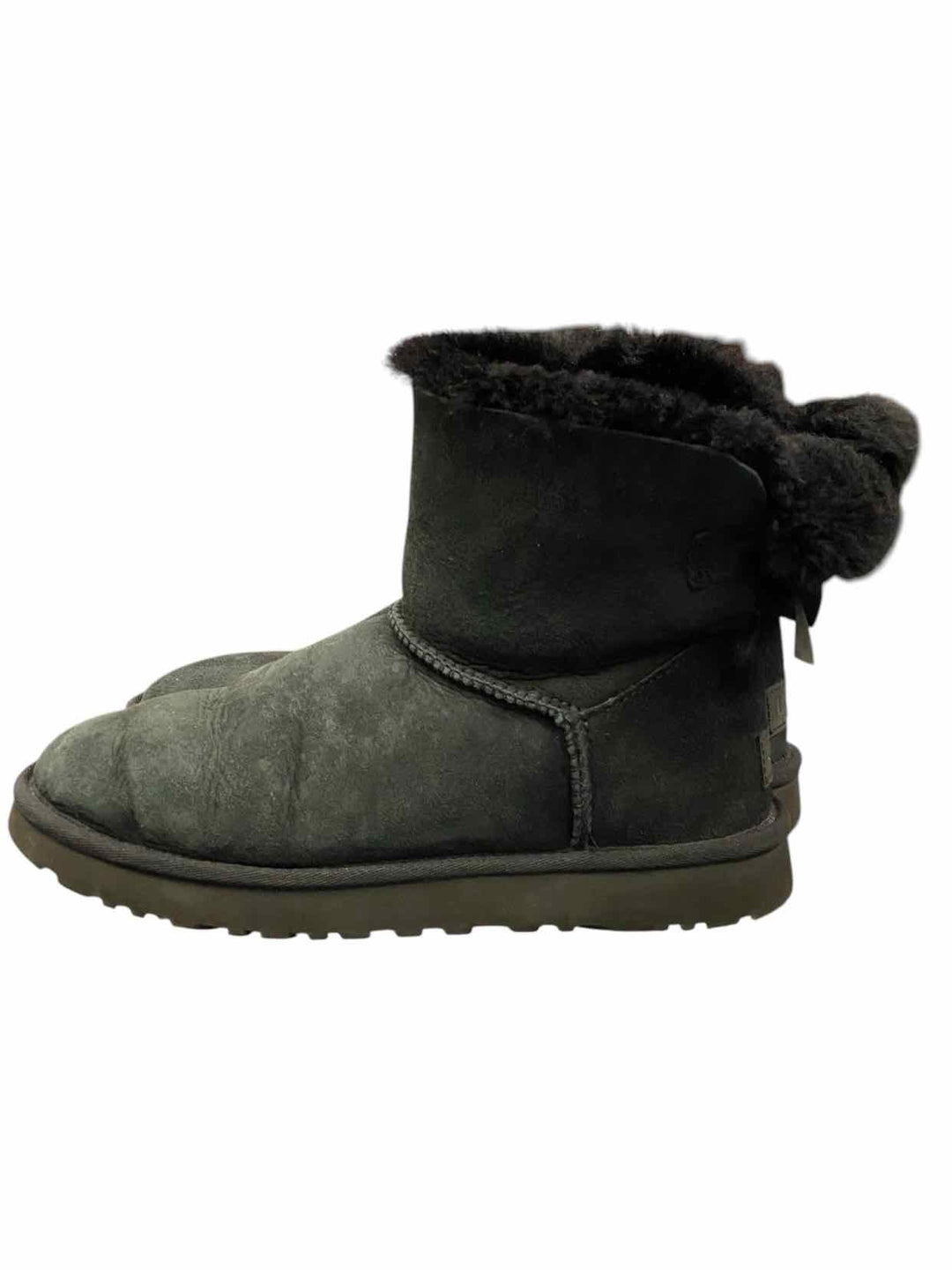 UGG Shoe Size 7 Black Mini Bailey Bow II Boots(Ankle)