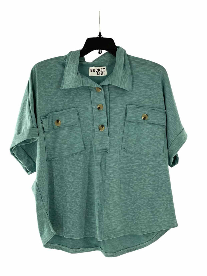 Bucket List Size S Teal Oversized fit Short Sleeve Shirts