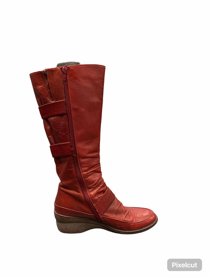 Miz Mooz Shoe Size 38 Red Leather Oakley Boots(knee)