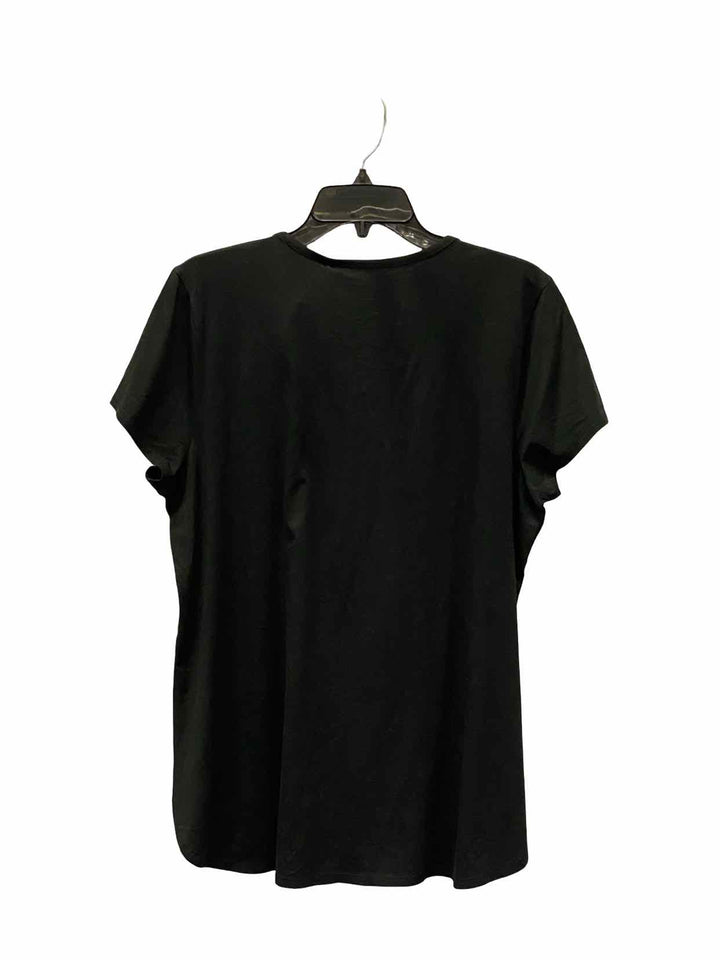 J Jill Size L Black Short Sleeve Shirts