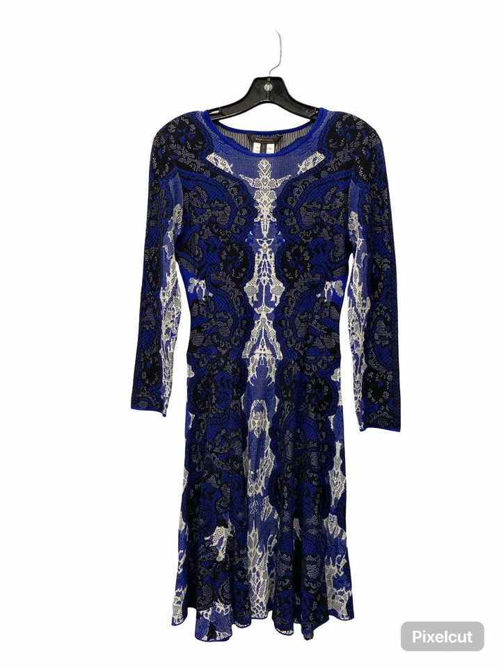 BCBG Size S Blue Print Knit Dress