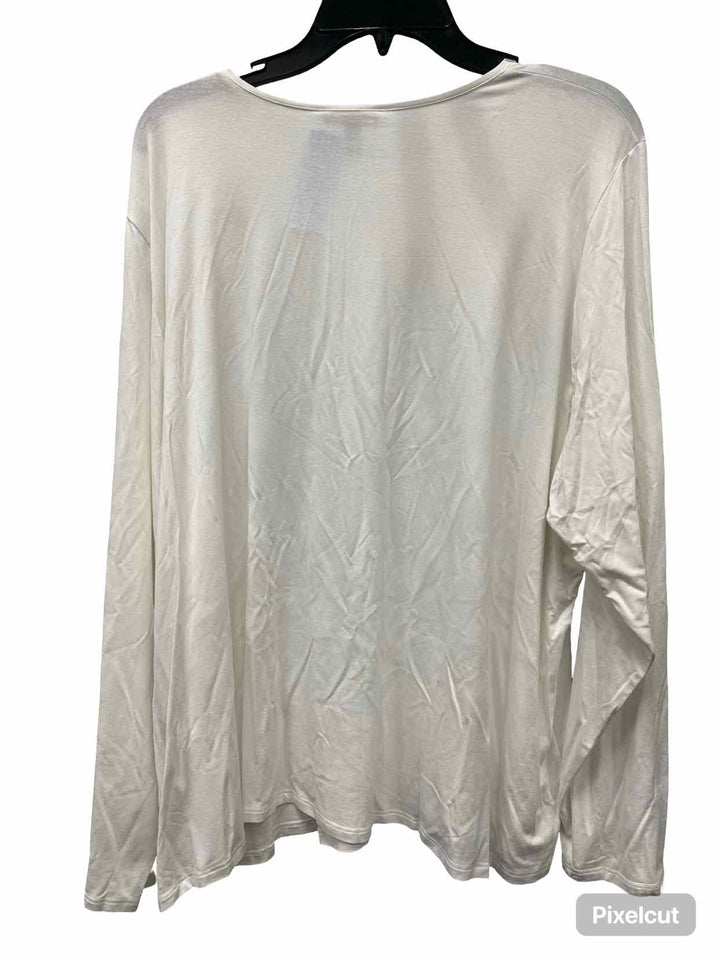 Eileen Fisher Size 3X White Long Sleeve Shirts