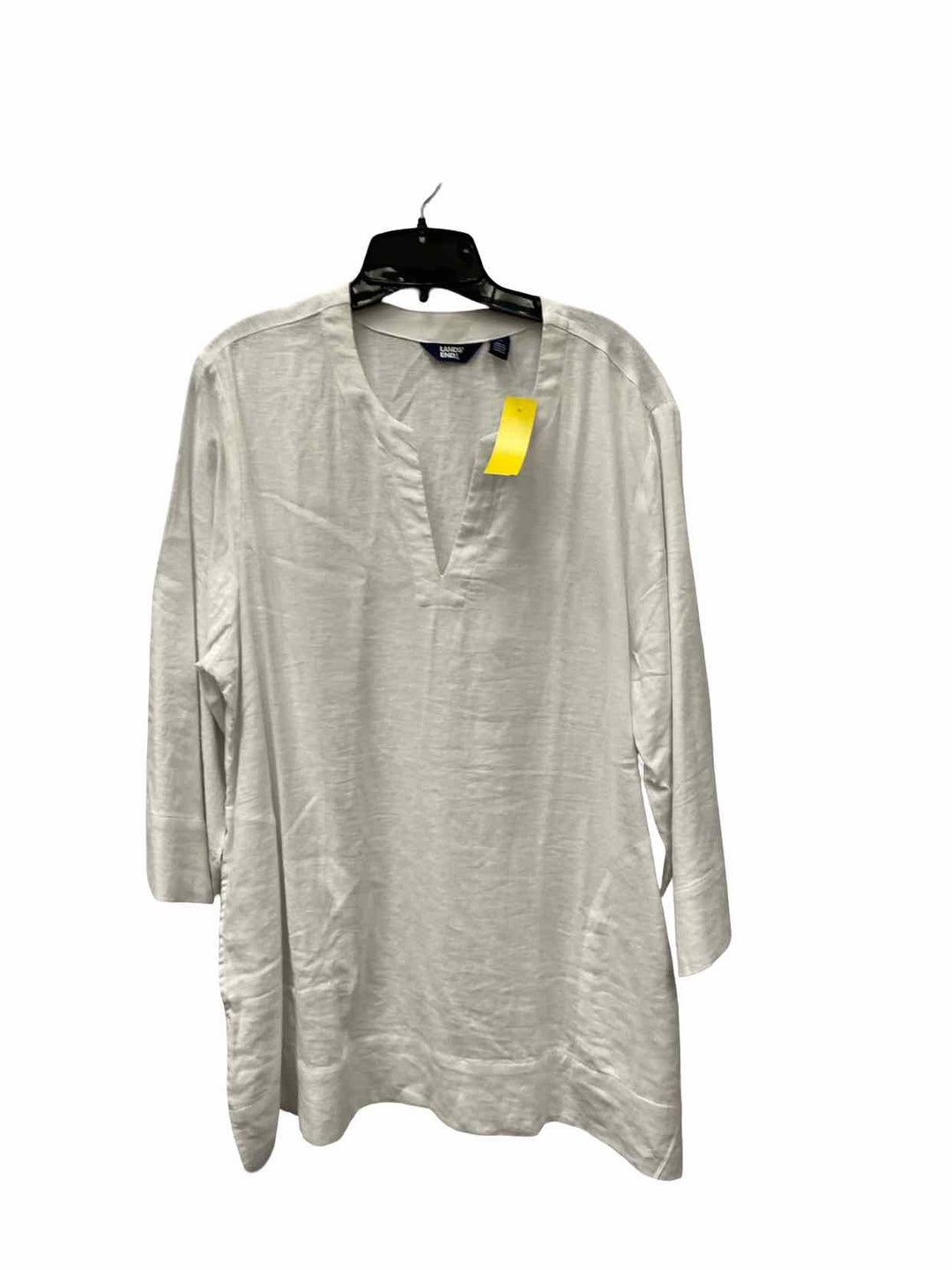 Land's End Size XL White 55% Linen Long Sleeve Shirts