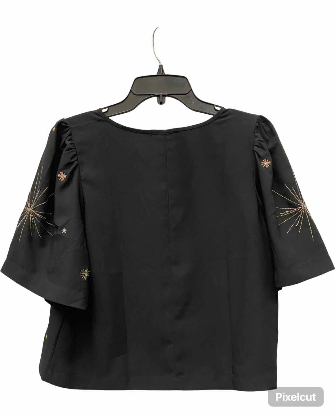 Loft Size XS Black Jeweled Short Sleeve Shirts