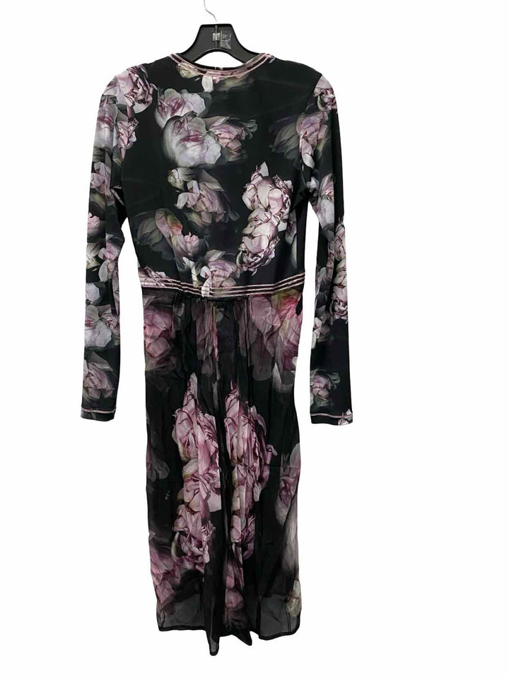 Beate Haymann Size M Black Purple Floral Dress
