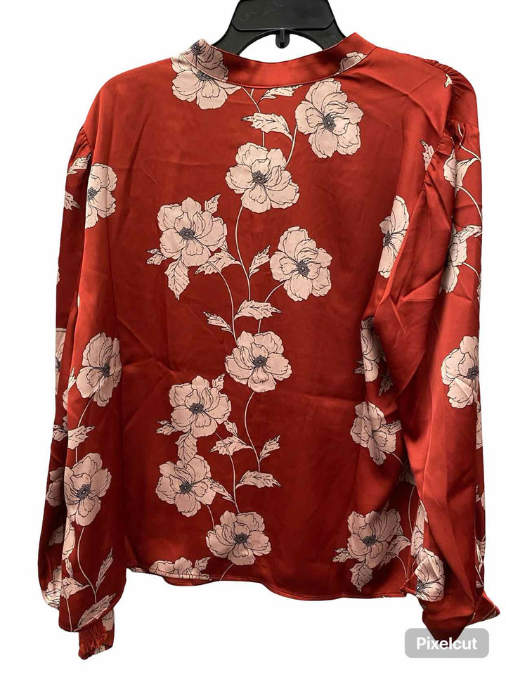 Cabi Size XXL Orange Beige Floral Long Sleeve Shirts