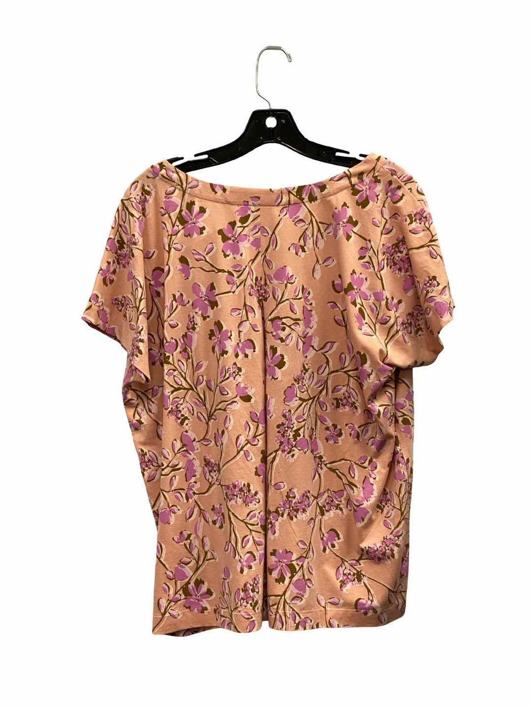 J Jill Size L Pink Floral Luxe Supima T-shirt