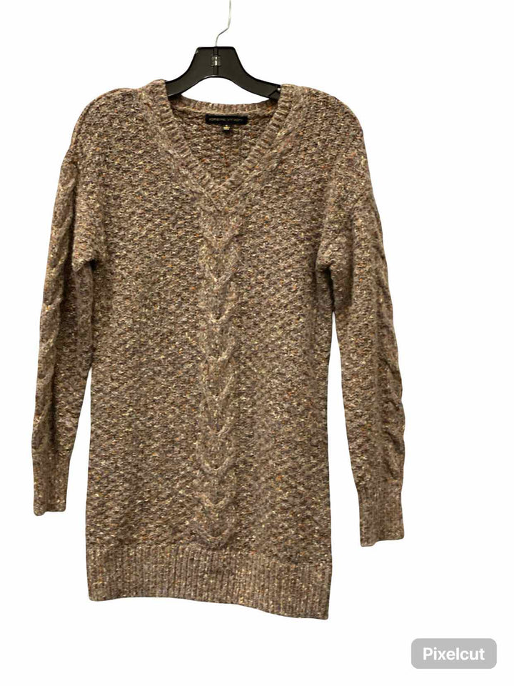 Adrienne Vittadini Size S Grey Brown Sweater