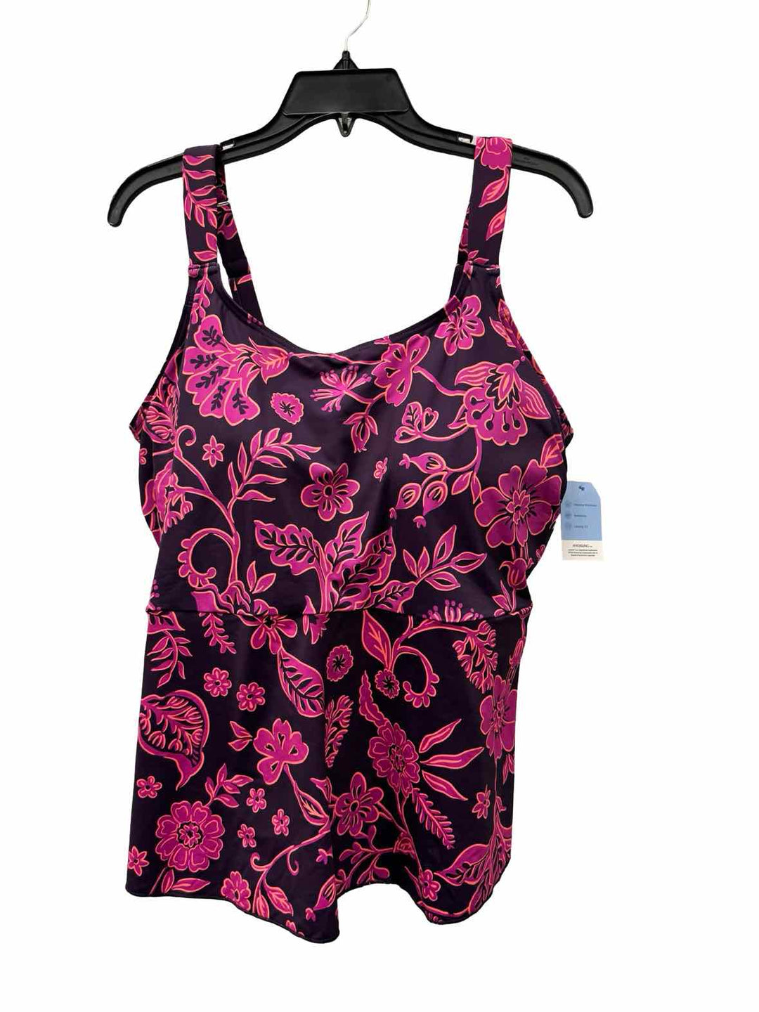 Lands End Size XL Pink Floral Swimsuit Top