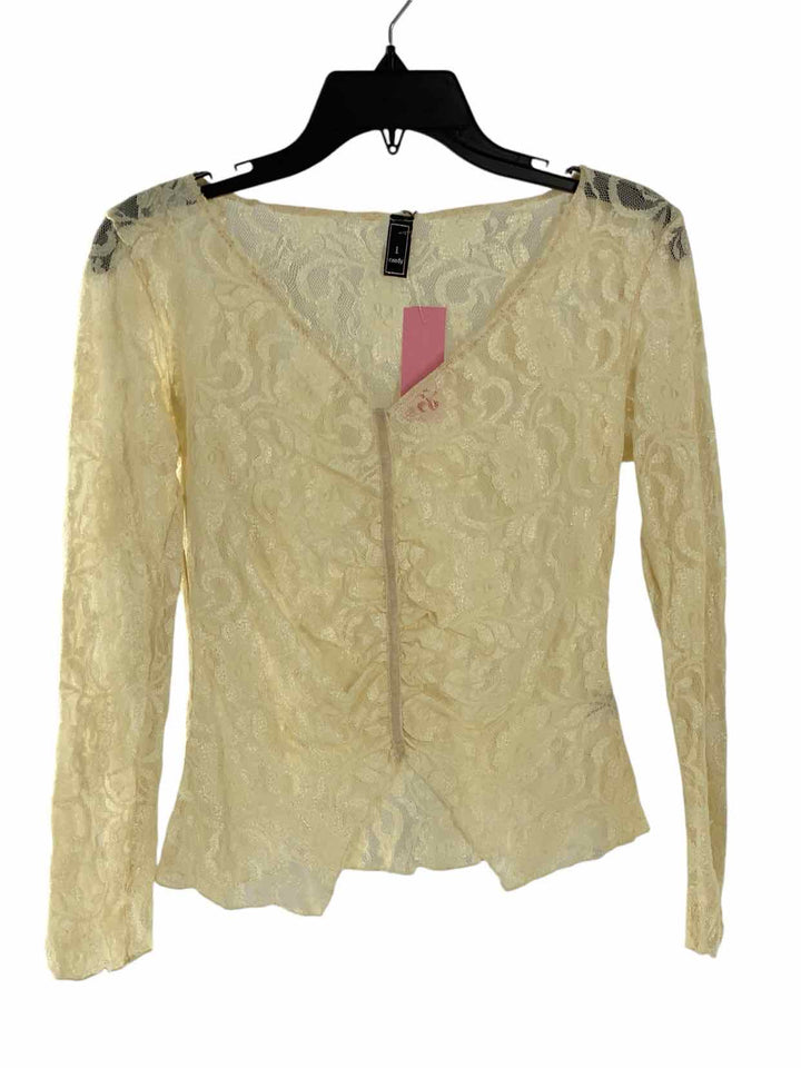 I Candy Size S Beige Lace Long Sleeve Shirts