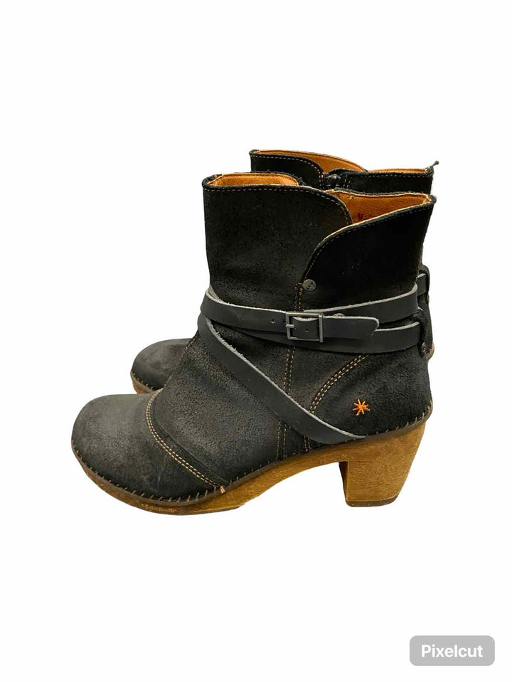 The Art Company Shoe Size 42 Black Brown Leather Upper Boots(Ankle)