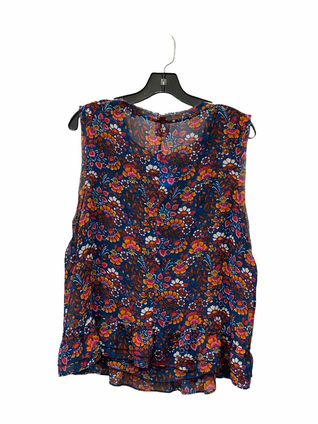 Cabi Size XL Blue Orange Floral Tank Top