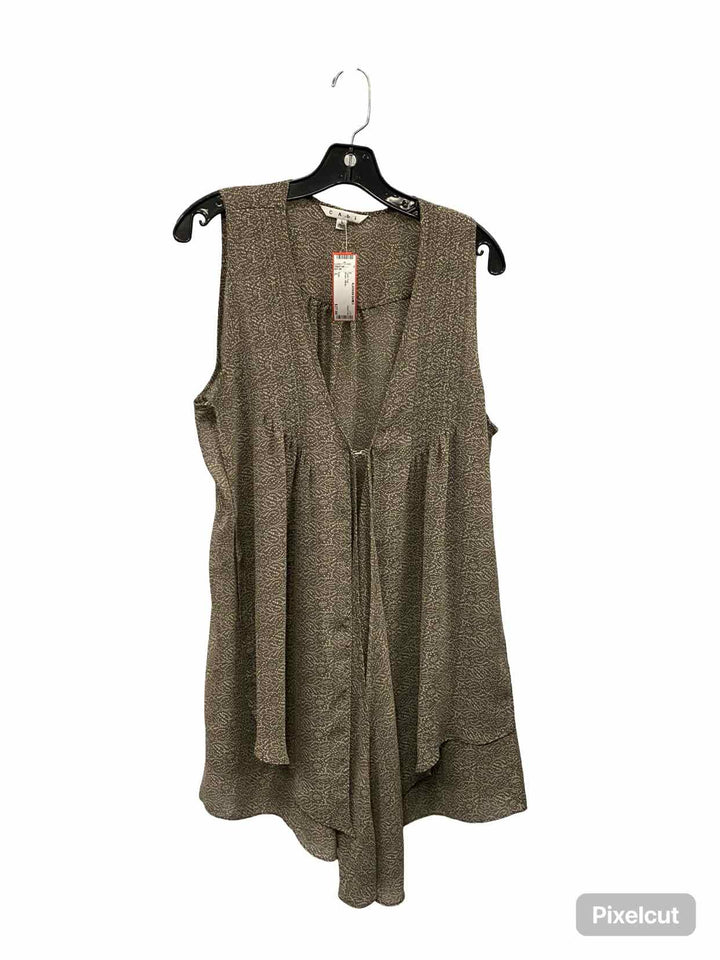 Cabi Size L Brown White Tank Top