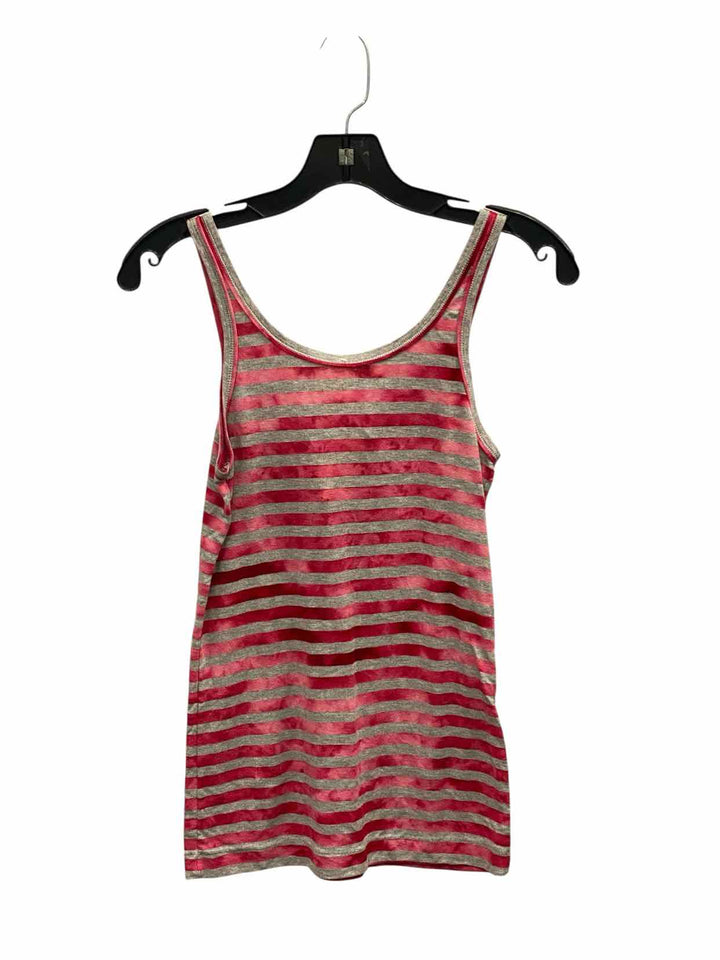 Banana Republic Size M Pink Gray Striped Tank Top