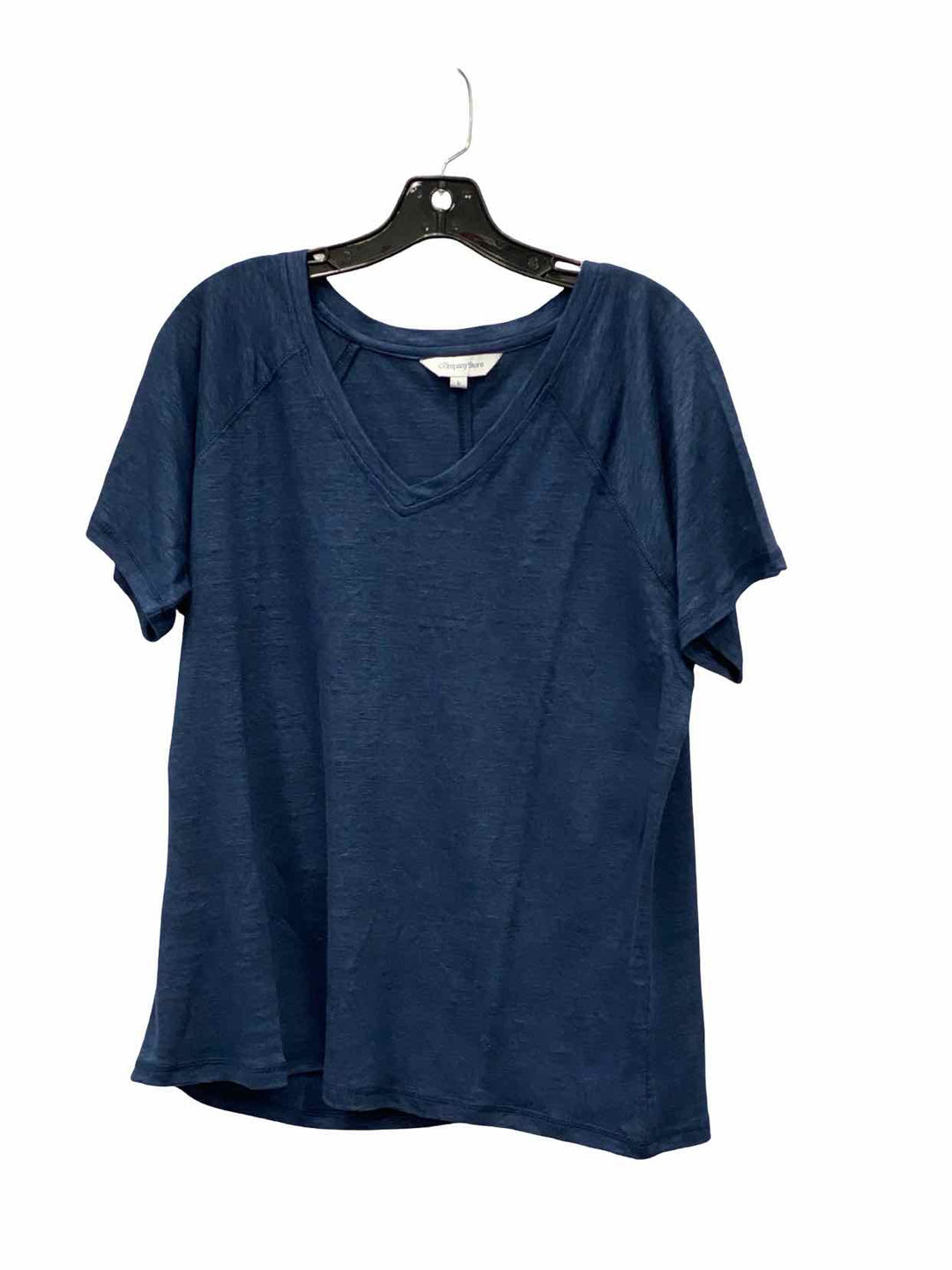 The Company Store Size L Blue 100% Linen Short Sleeve Shirts