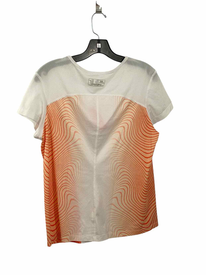 New Balance Size L White Orange Athletic Short Sleeve