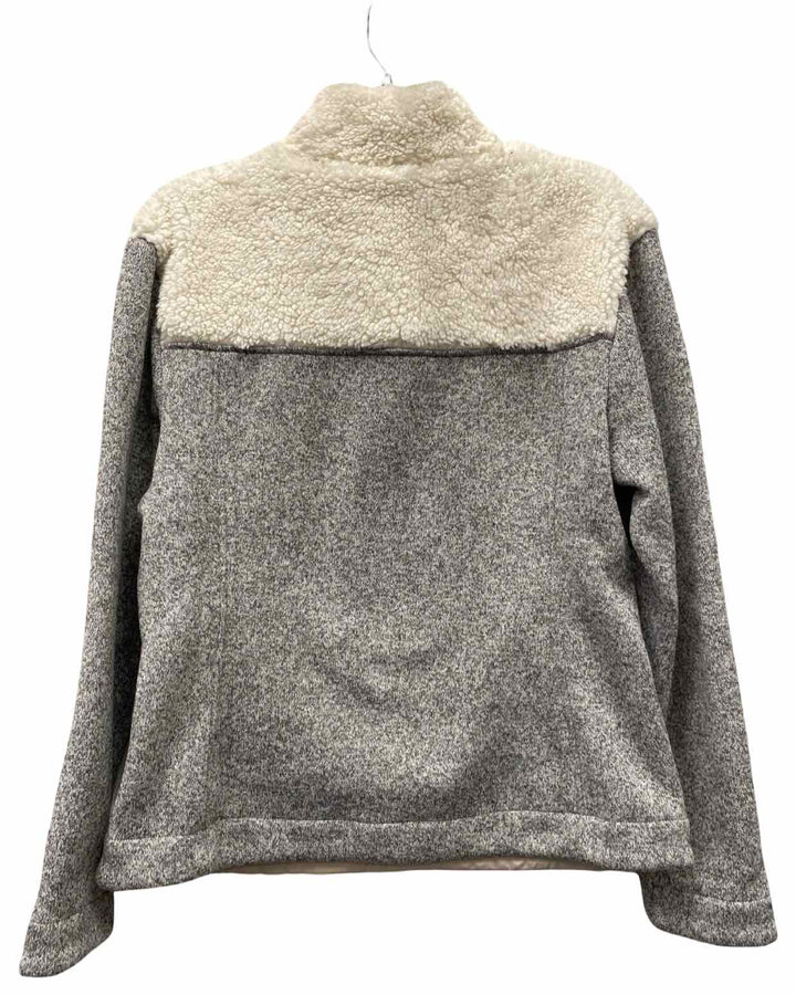 Title Nine Size M Gray White Quater Snap Sweater