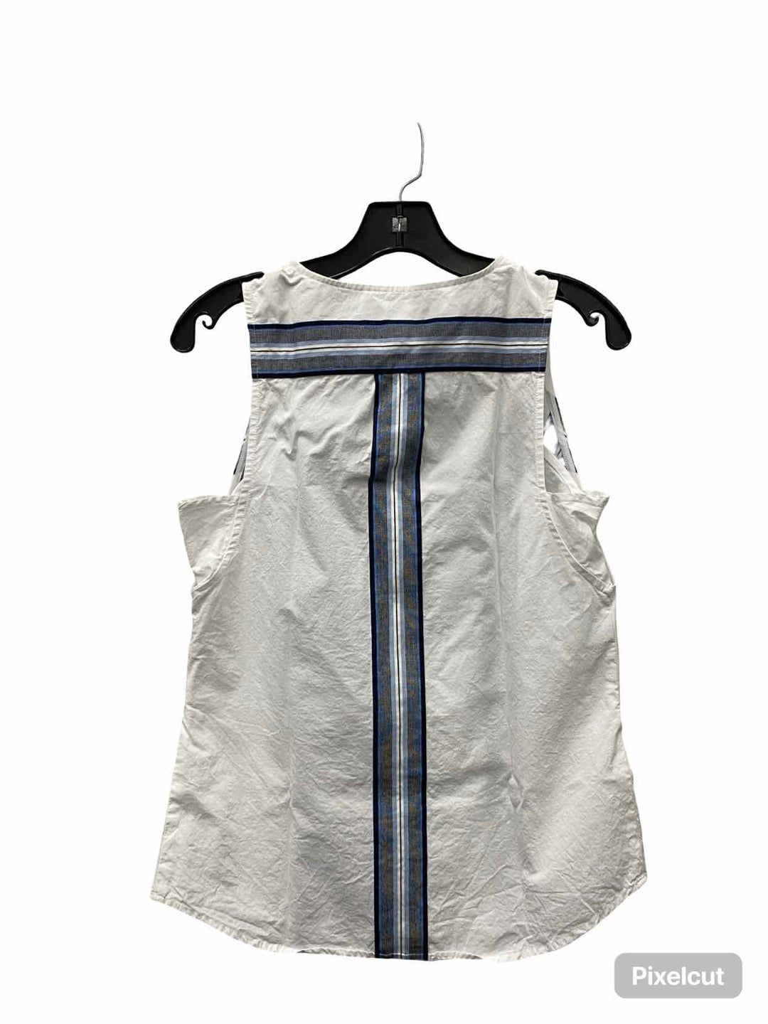 Derek Lam 10 Crosby Size 4 White Blue Stripes 100% cotton Tank Top