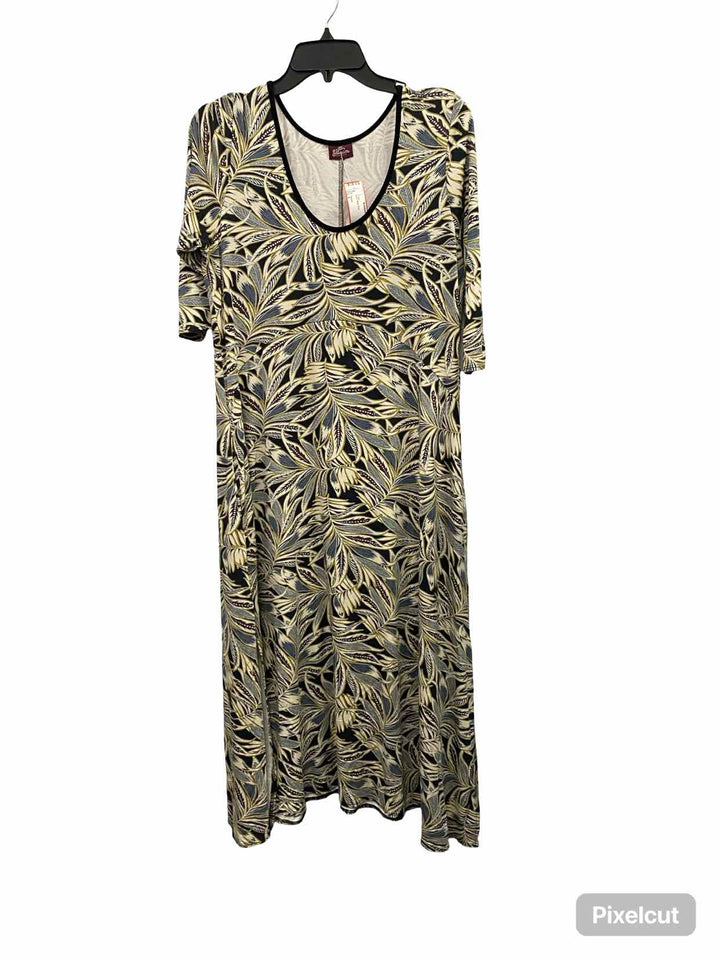 Salaam Size L Black Multi Print Dress