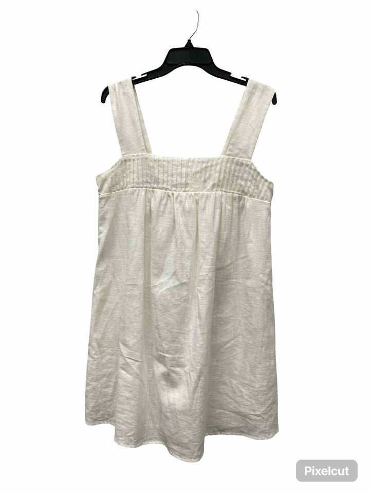 Lost + Wander Size M White 55% Linen 45% Cotton Dress