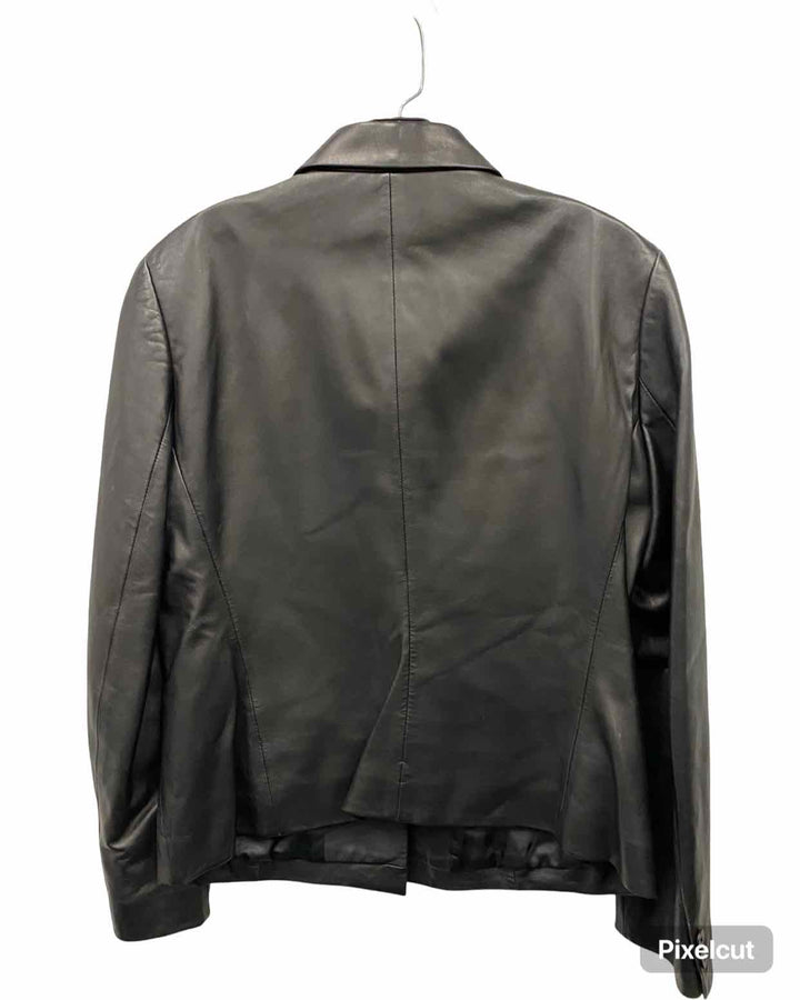 Liz Claiborne Size 12 Gray Leather Coat(short)