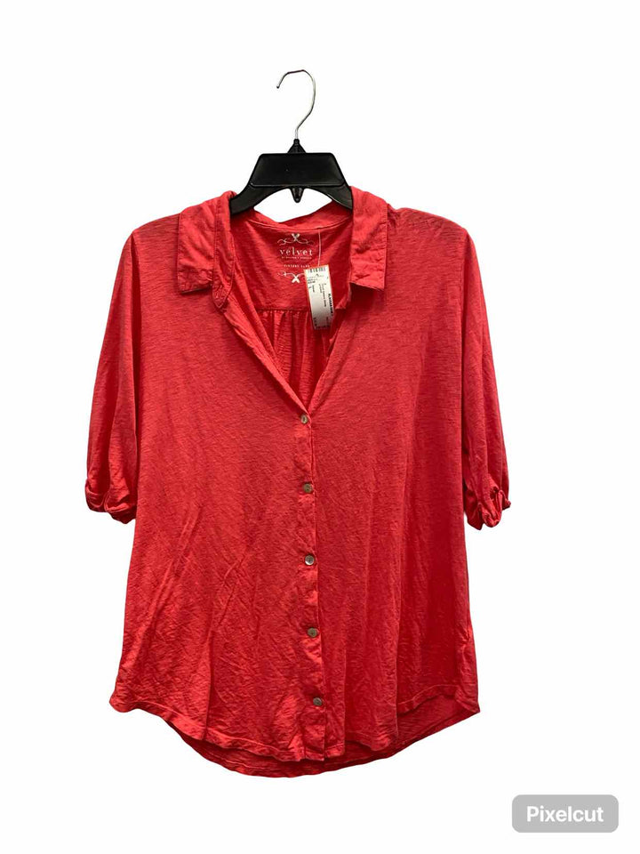 Velvet Size L pink/red Short Sleeve Shirts