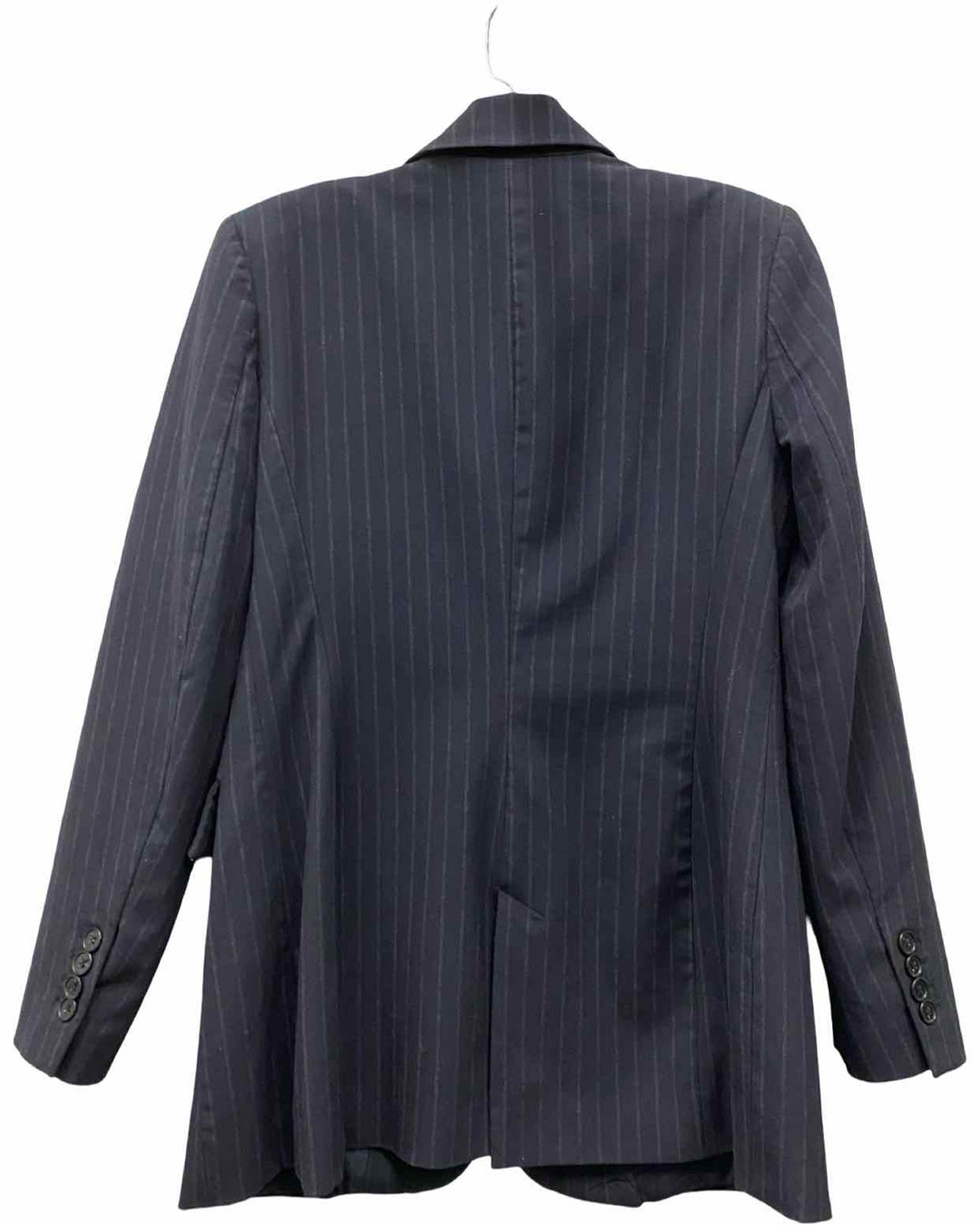 ZARA Size M Navy Blue Grey Striped Blazer