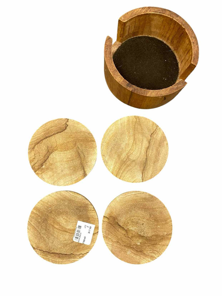 With wood container Set of 4 Home Decor