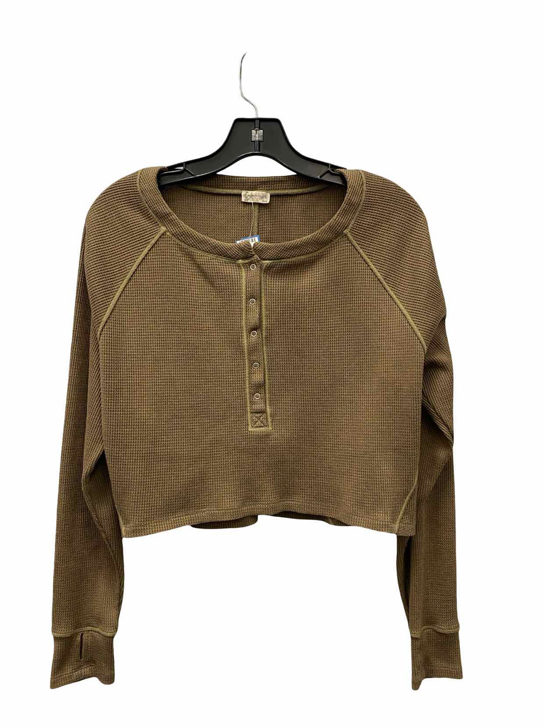 Free People Size S Brown Long Sleeve Shirts
