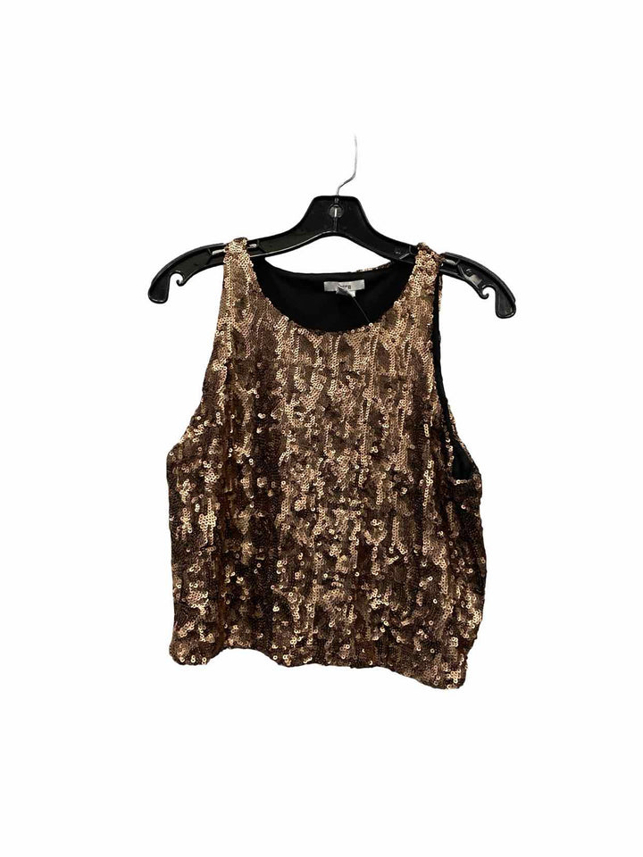 Bar III Size L Rose Gold sequined Tank Top