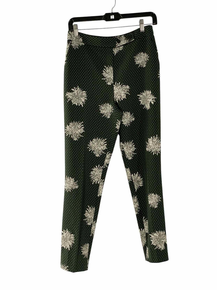 TOPSHOP Size 6 Green White Floral/Polka Dots Pants