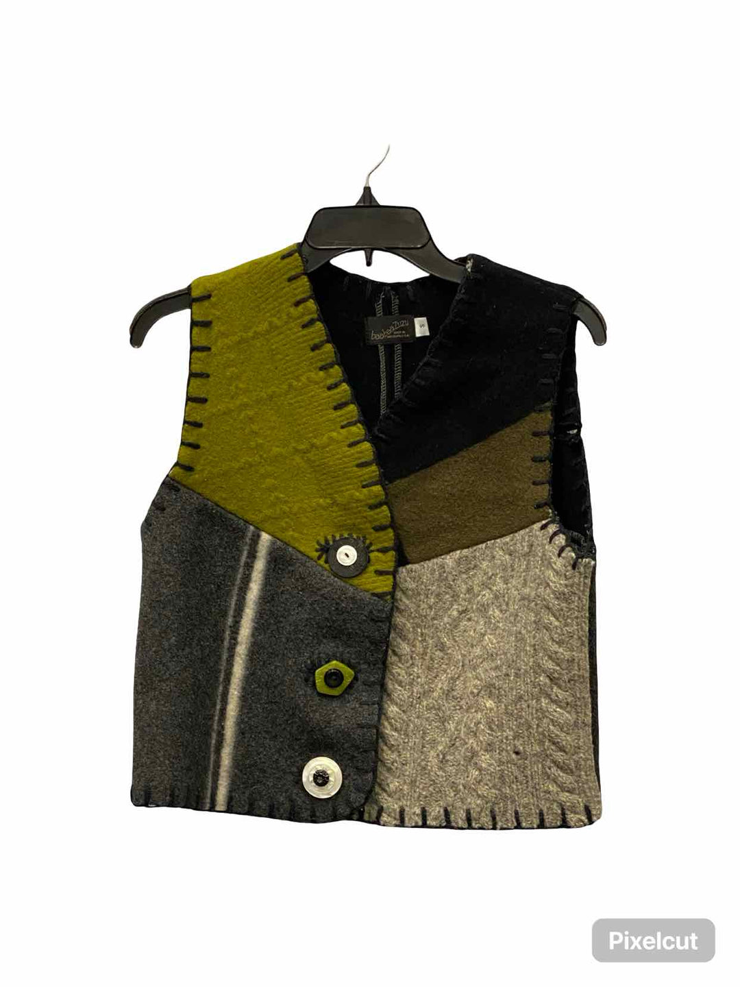 Baabaazuzu Size S Green Black Wool Sweater