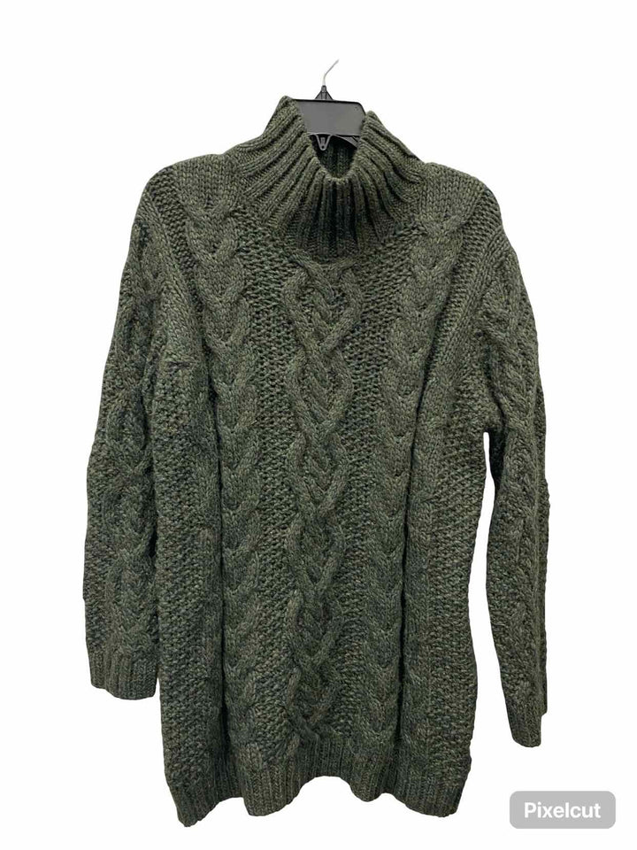 Garnet Hill Size L Green Knit 25% aplaca 25% wool Sweater