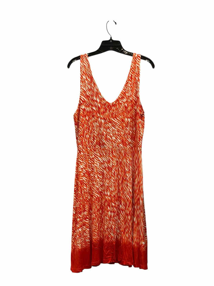 Athleta Size L Orange Print Dress