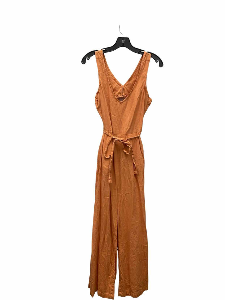 Amuse Society Size M Orange Linen Cotton Blend Dress