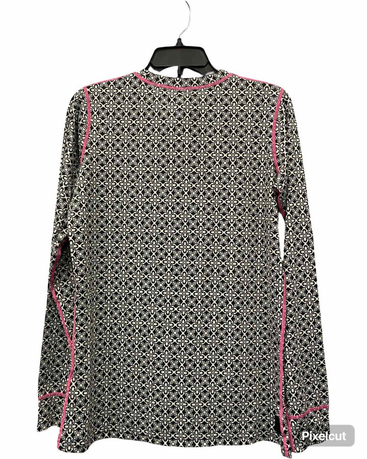 Kari Traa Size XL Black White Geometric Athletic Long Sleeve