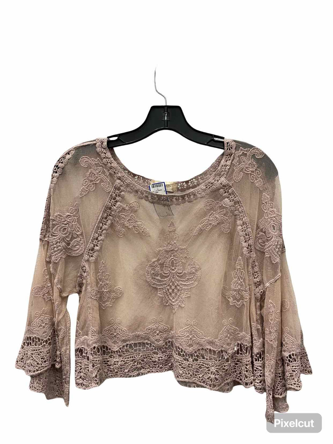 Altar'd State Size M Pink Lace Long Sleeve Shirts