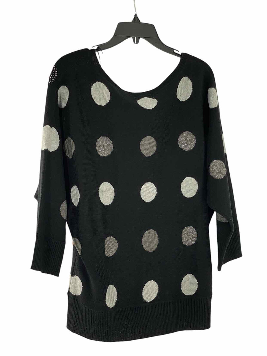 Charter Club Size XL Black Grey Poka dot Sweater