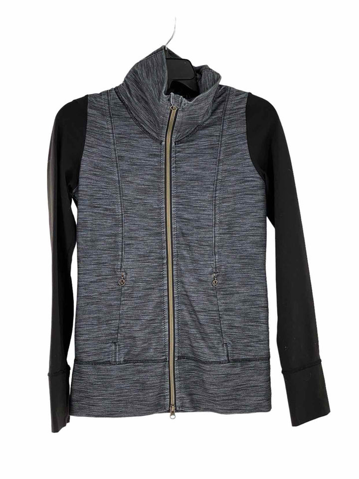 Lululemon Size 4 Dark Grey Black Print Athletic Jacket