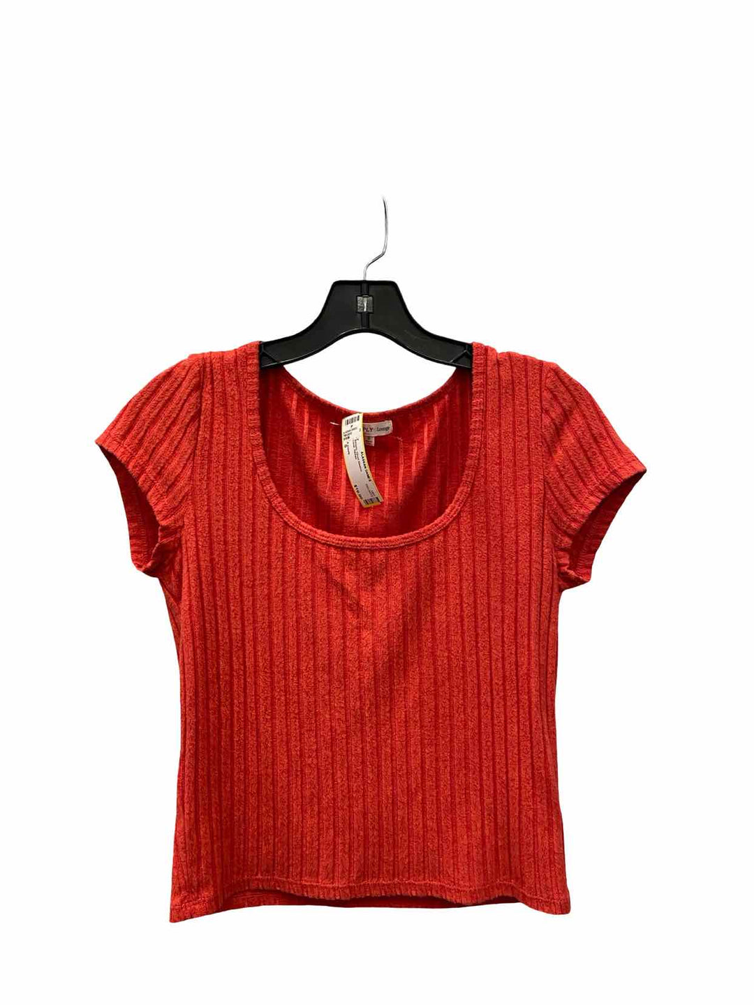 Z supply Size S Coral Ribbed Athletic Short Sleeve
