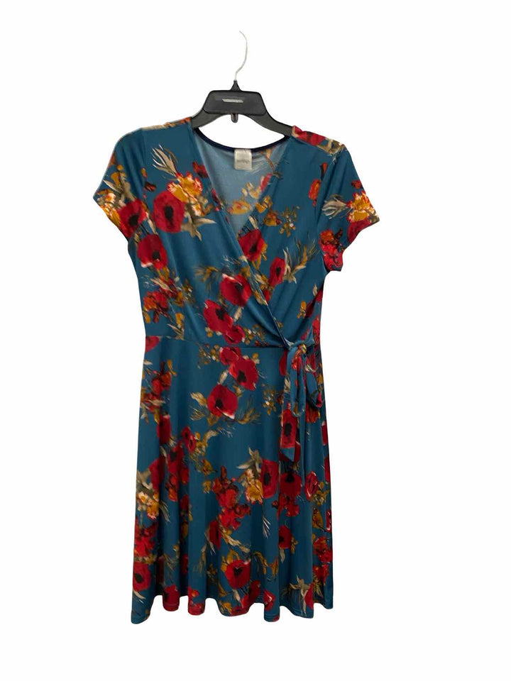 Kaileigh Size M Blue Multi Floral Dress