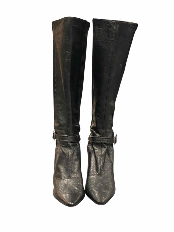Calvin Klein Shoe Size 8.5 Black Leather Boots(knee)