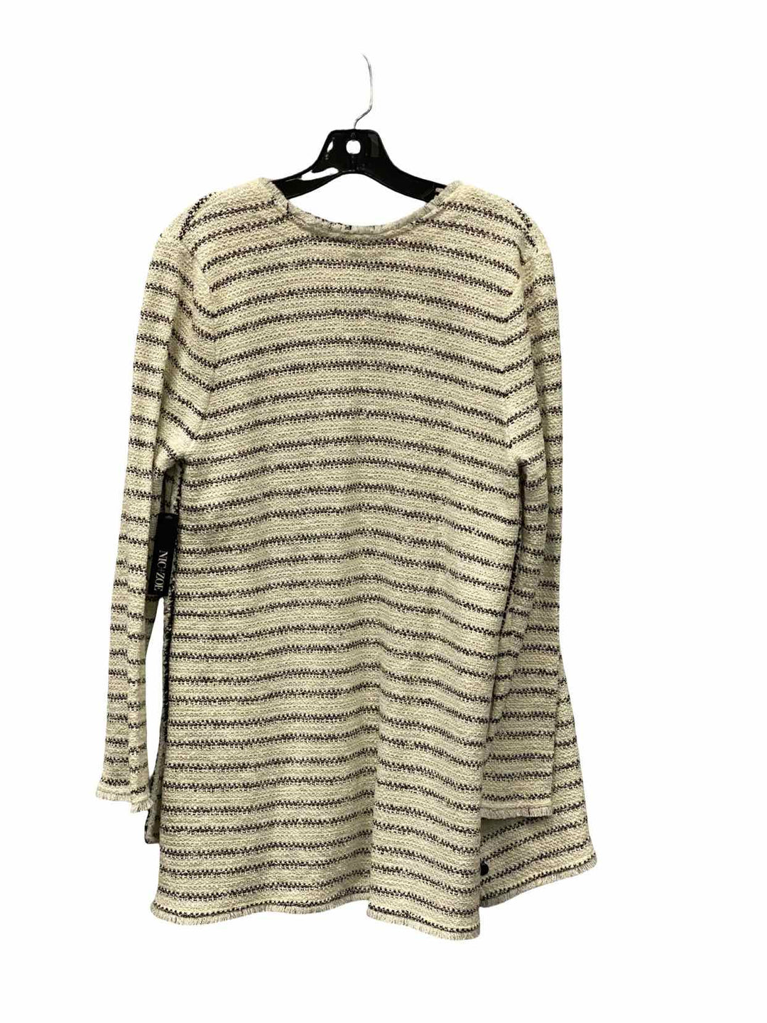Nic + Zoe Size L White Black Striped NWT Sweater