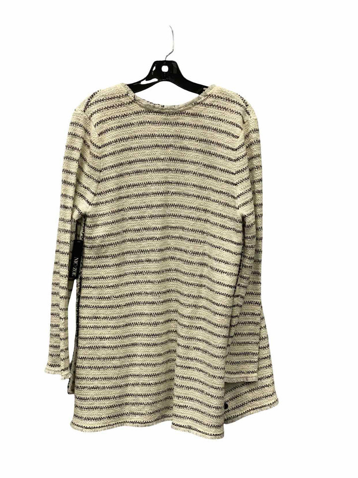 Nic + Zoe Size L White Black Striped NWT Sweater