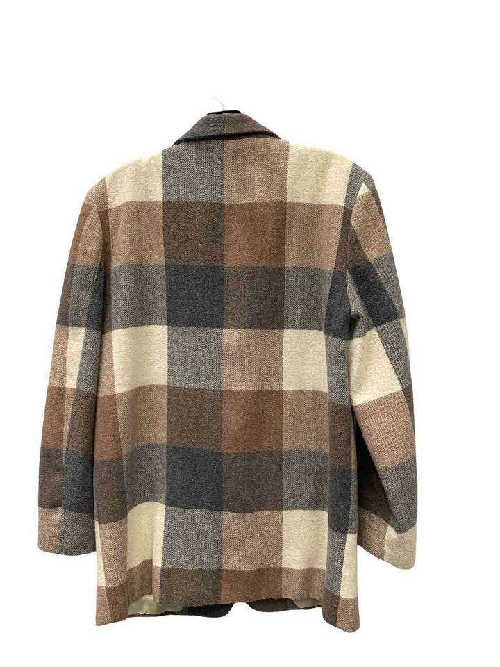 Matter of Degrees Size S Beige Plaid Blazer