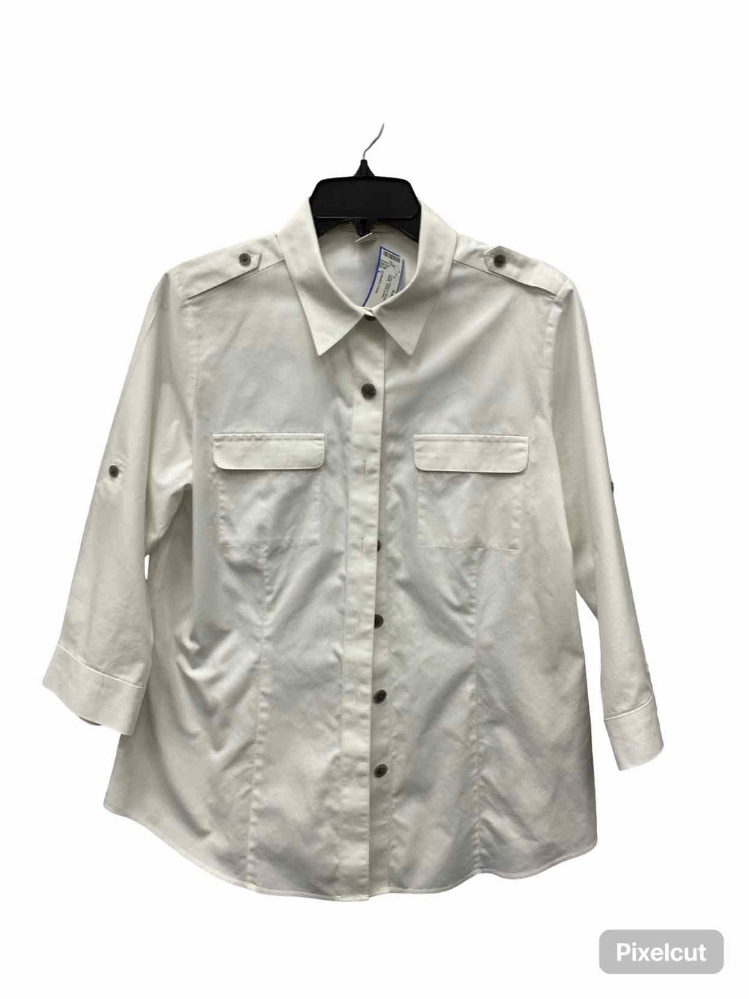 Coldwater Creek Size L White 100% cotton Long Sleeve Shirts