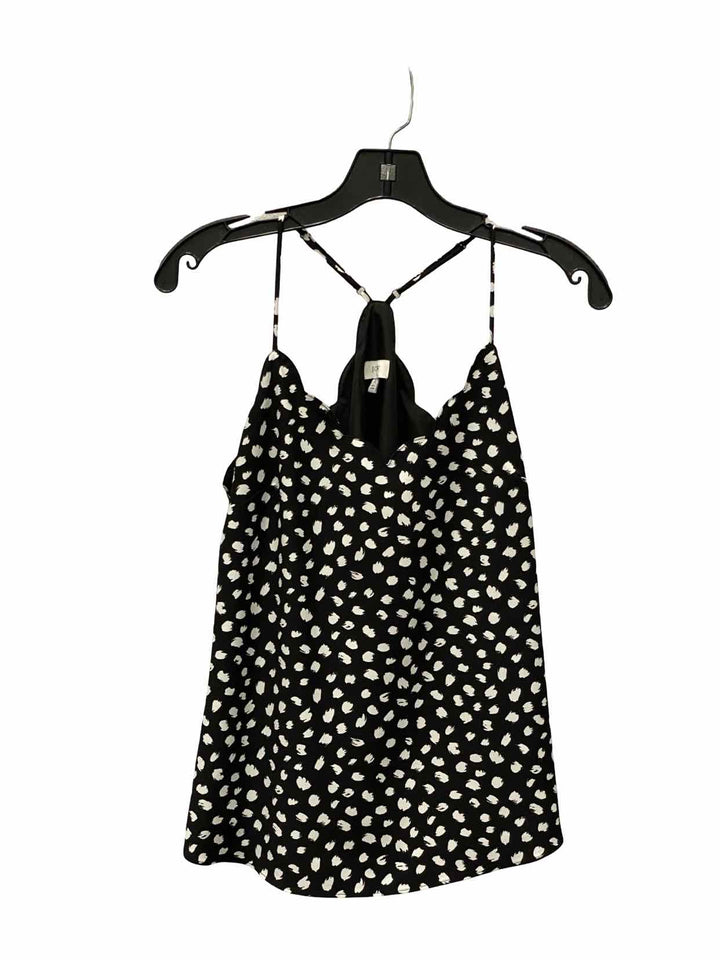 J Crew Size 2 Black White Leafy Tank Top