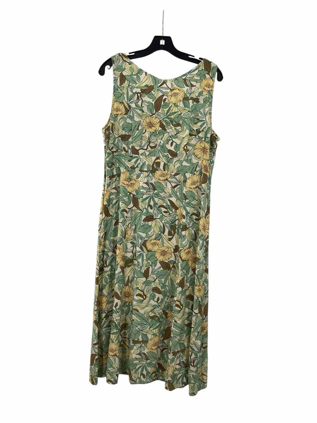 Eddie Bauer Size 14 Green Floral Dress