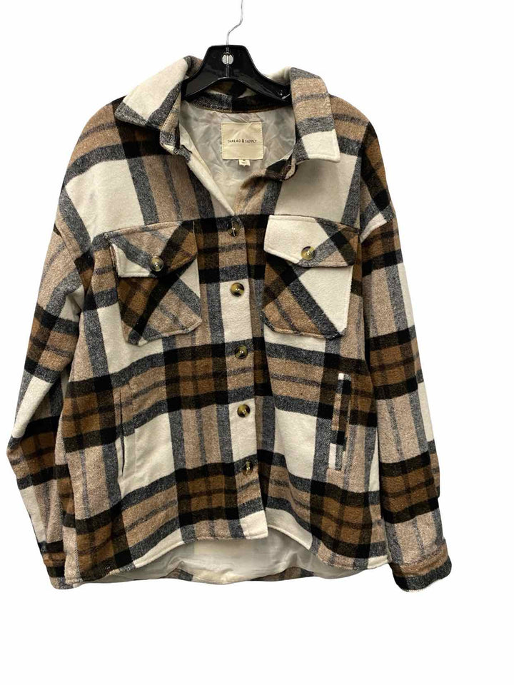 Thread and Supply Size M Brown Flannel Jacket (Outdoor)